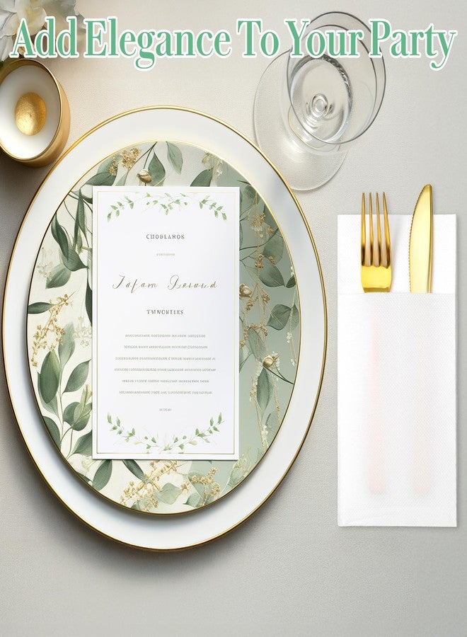 MBAIYO Disposable Cloth Like Napkins,100 Count Pocket Napkins Built-in Flatware Pocket White Prefolded Linen Feel Dinner Napkin for Thanksgiving Wedding Party Kitchen - Image 3